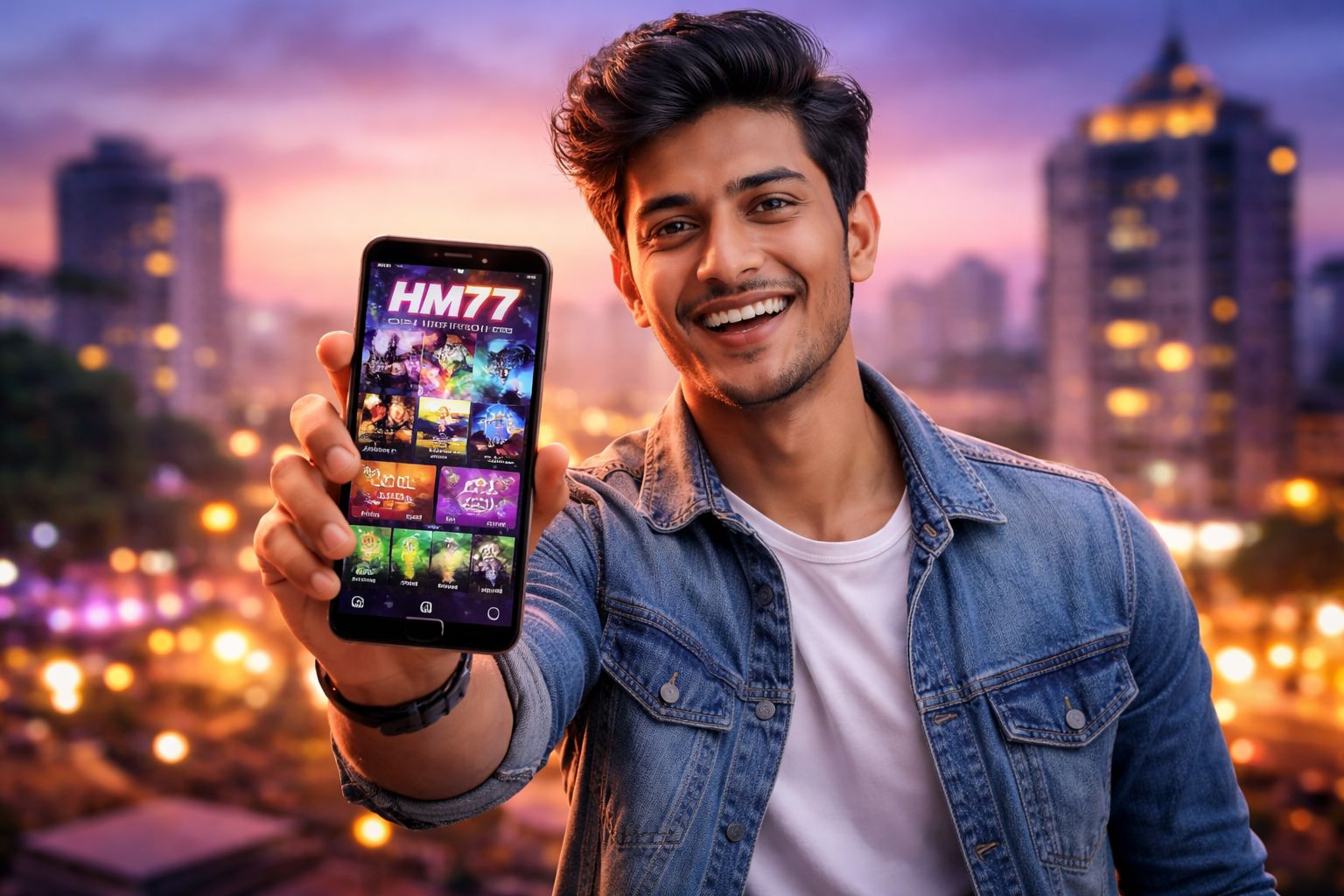 HM77 online casino interface displaying slot games, live tables and Bangladesh payment methods